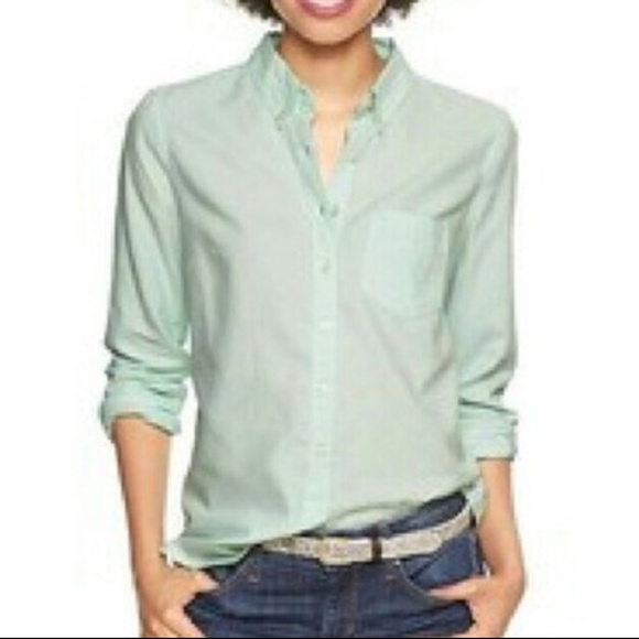mint green oxford shirt